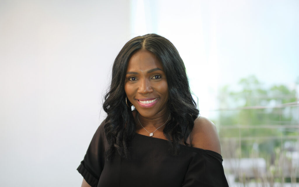 portrait of a beautiful black woman with a great smile